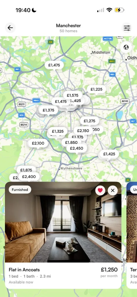Staylo map of Manchester listings