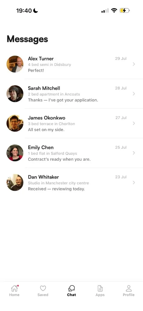 Staylo messages for a tenancy